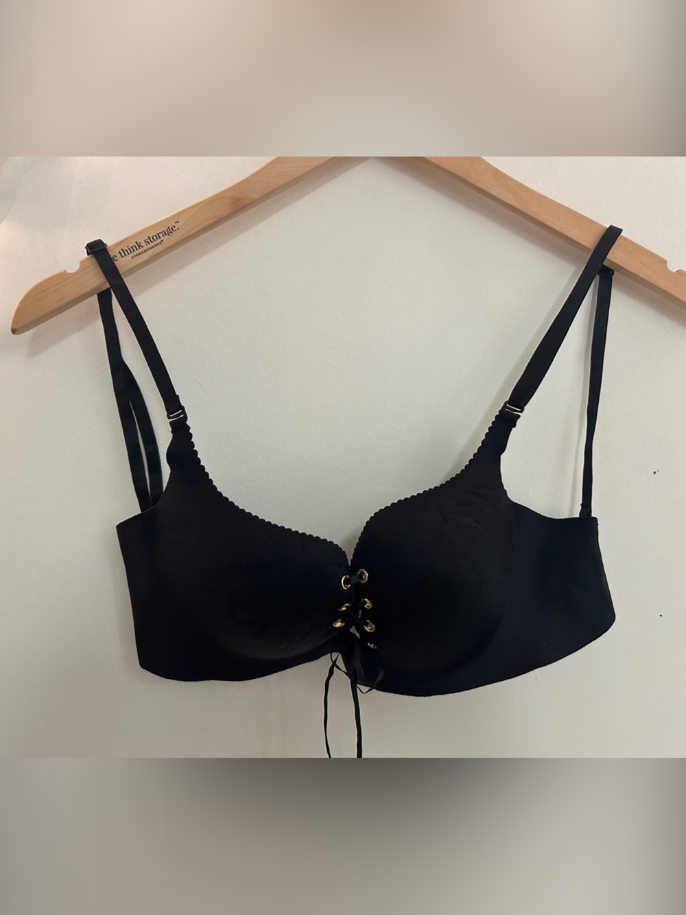 Black Lace Up MEGA Push-Up Bra - Women Intimates